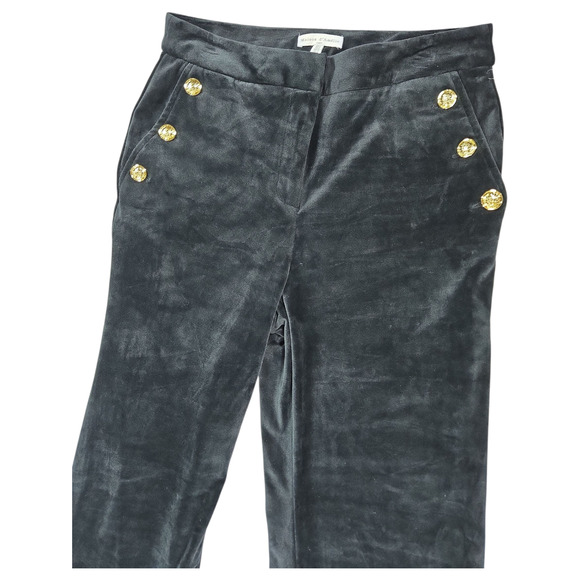 Maison d' Amelie Women Sz 6 Black Velour Velvet Sailor Pants Parisian Glam NWOT - Picture 3 of 9